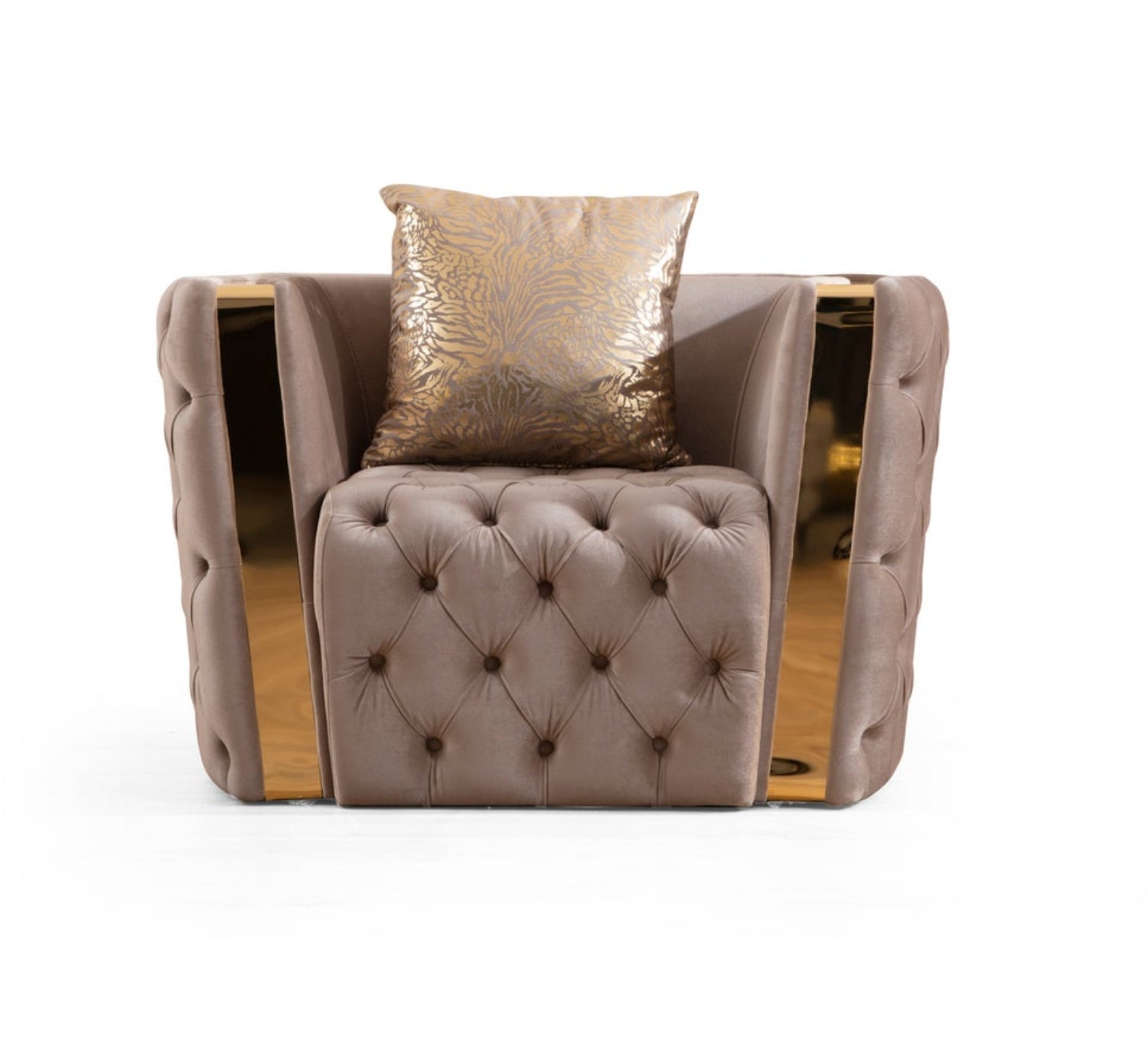 Naomi Velvet Taupe Chair 7325