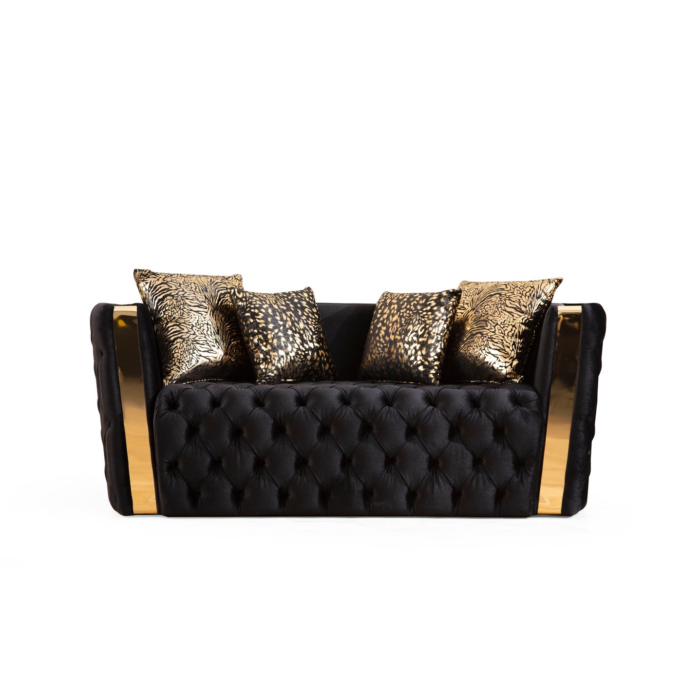 Naomi Black Velvet Loveseat 7325