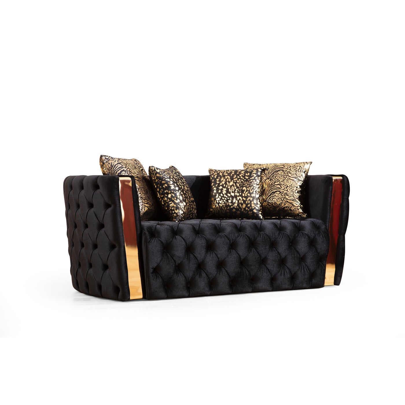 Naomi Black Velvet Loveseat 7325