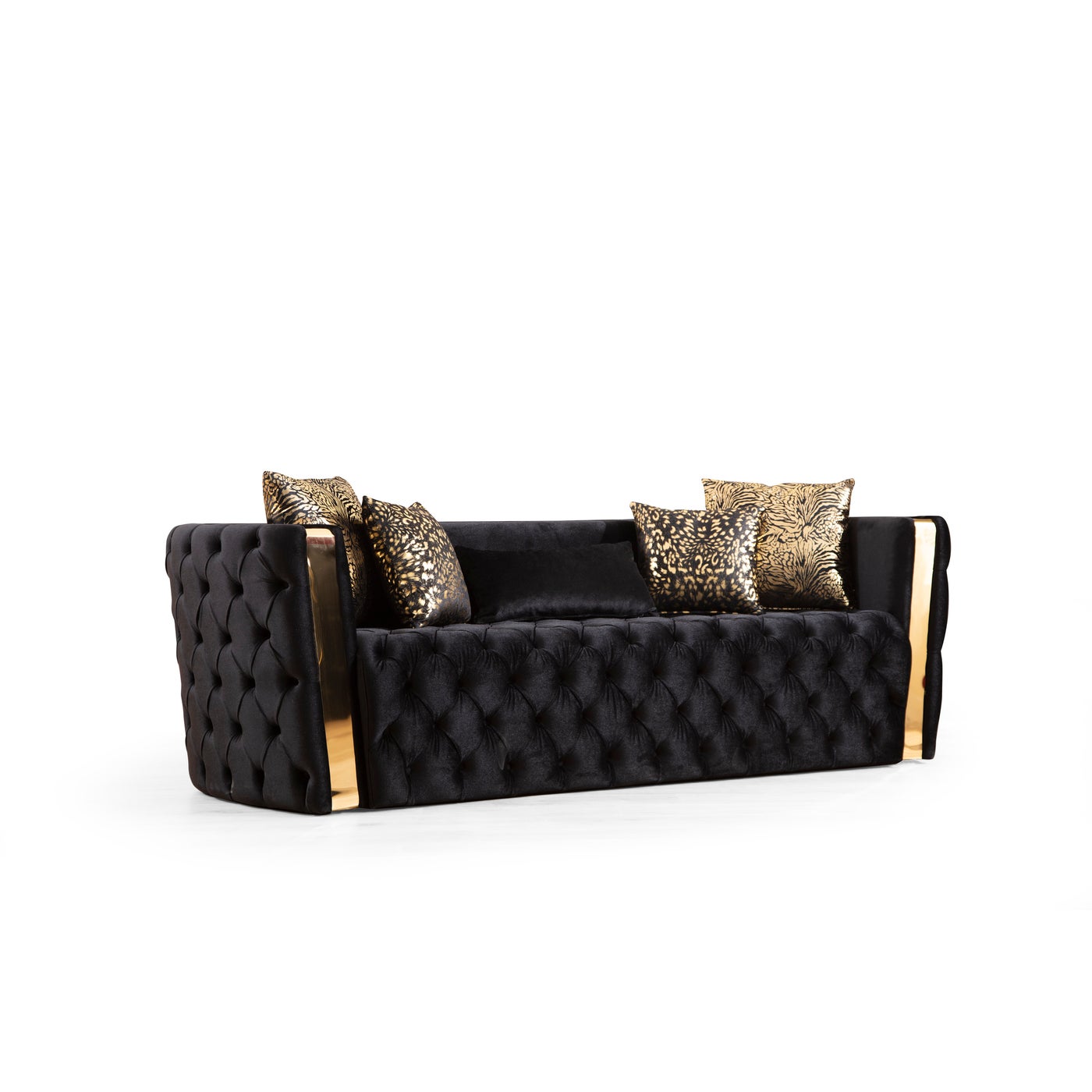 Naomi Velvet Black Sofa 7325