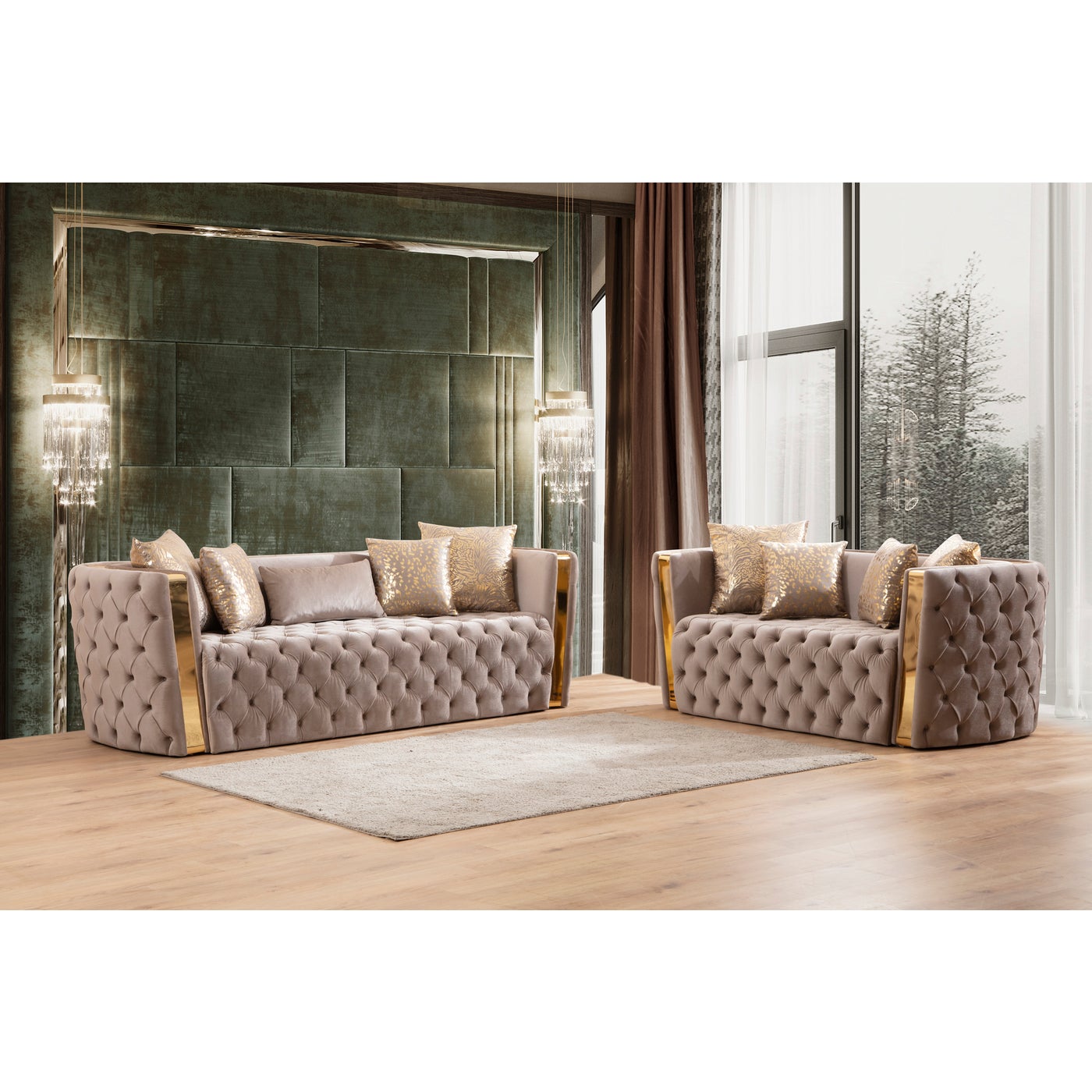 Naomi Velvet Taupe Chair 7325