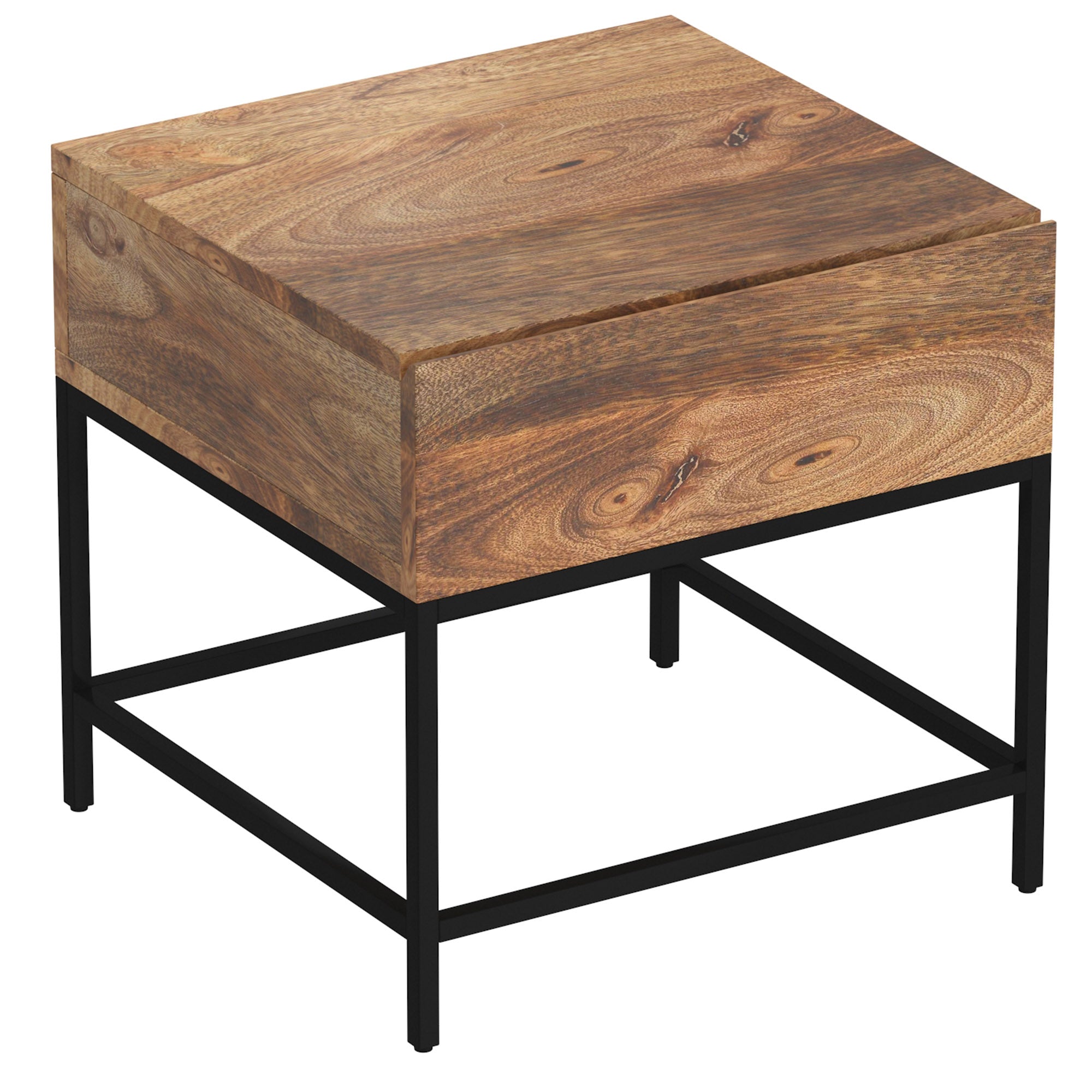 Ojas Accent Table in Natural Burnt and Black 501-513NT