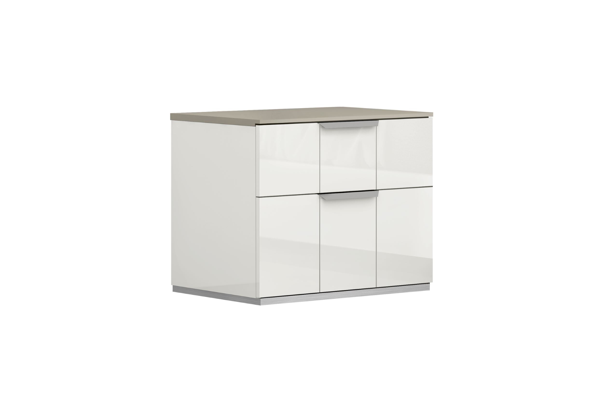 Harvey White Lacquer Night Stand SB114