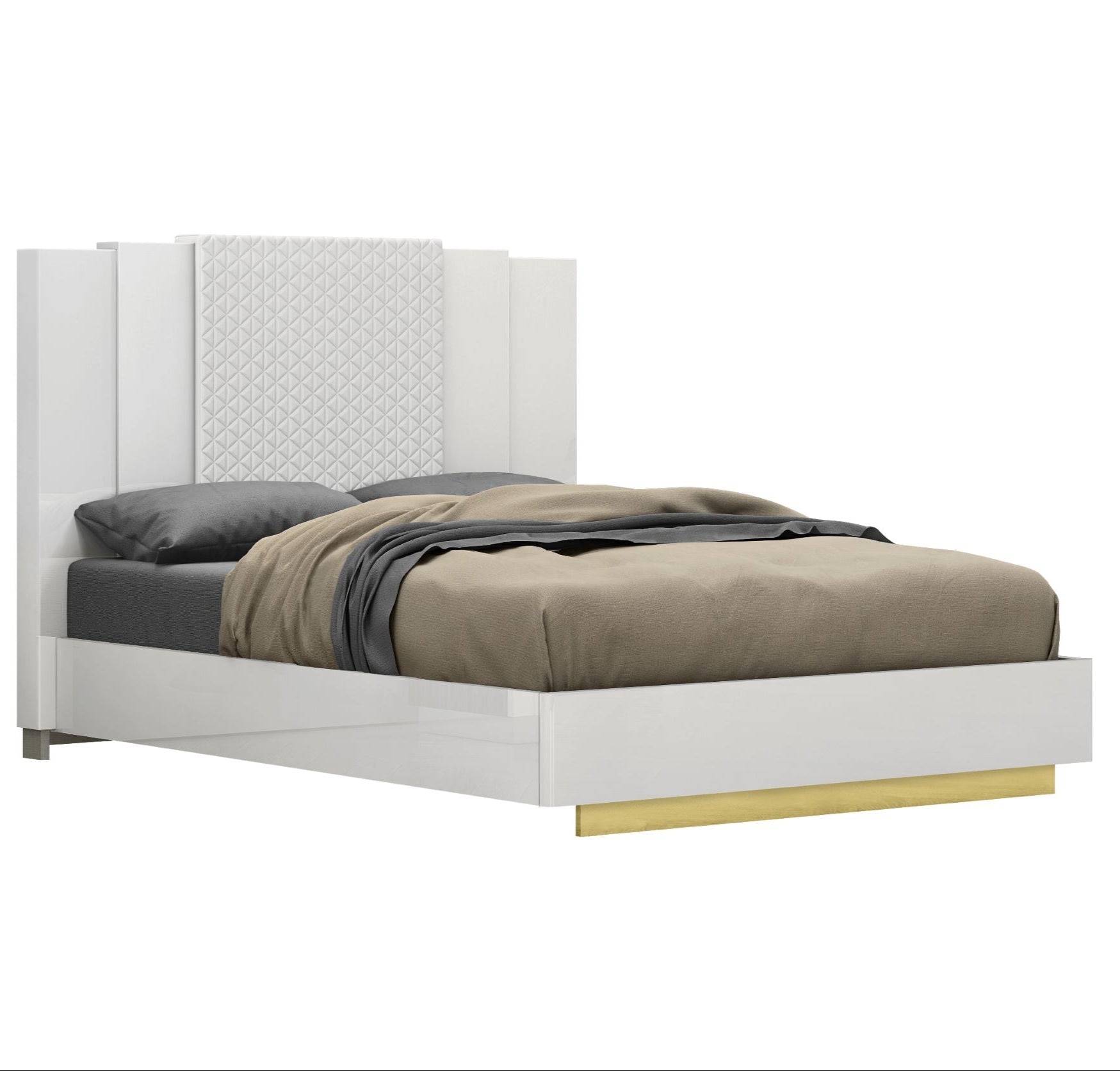 Tanner White & Gold Lacquer 6PC Bedroom Set SB804
