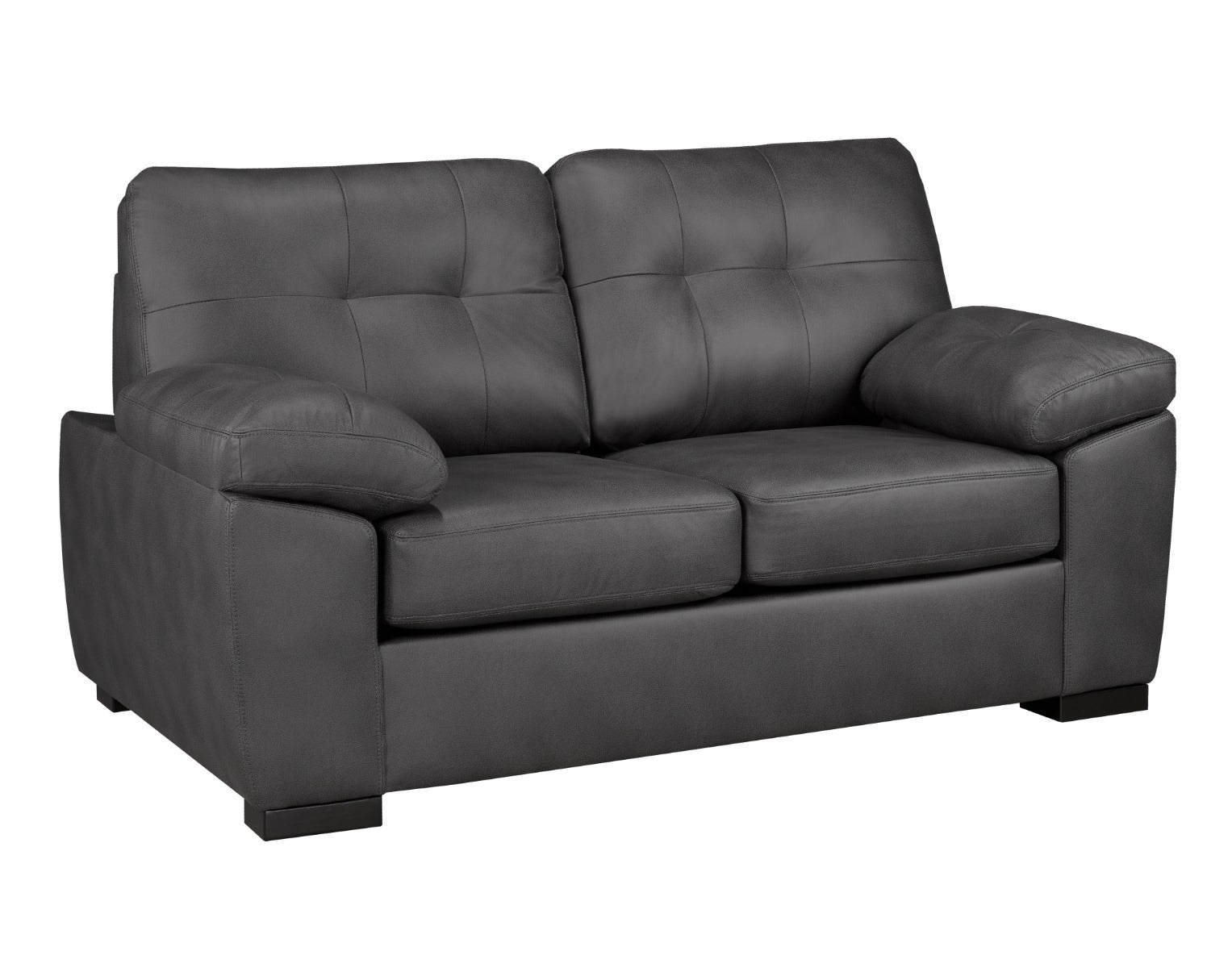 Canadian Made Kalmar Leather Gel Charcoal Sofa Set 4392