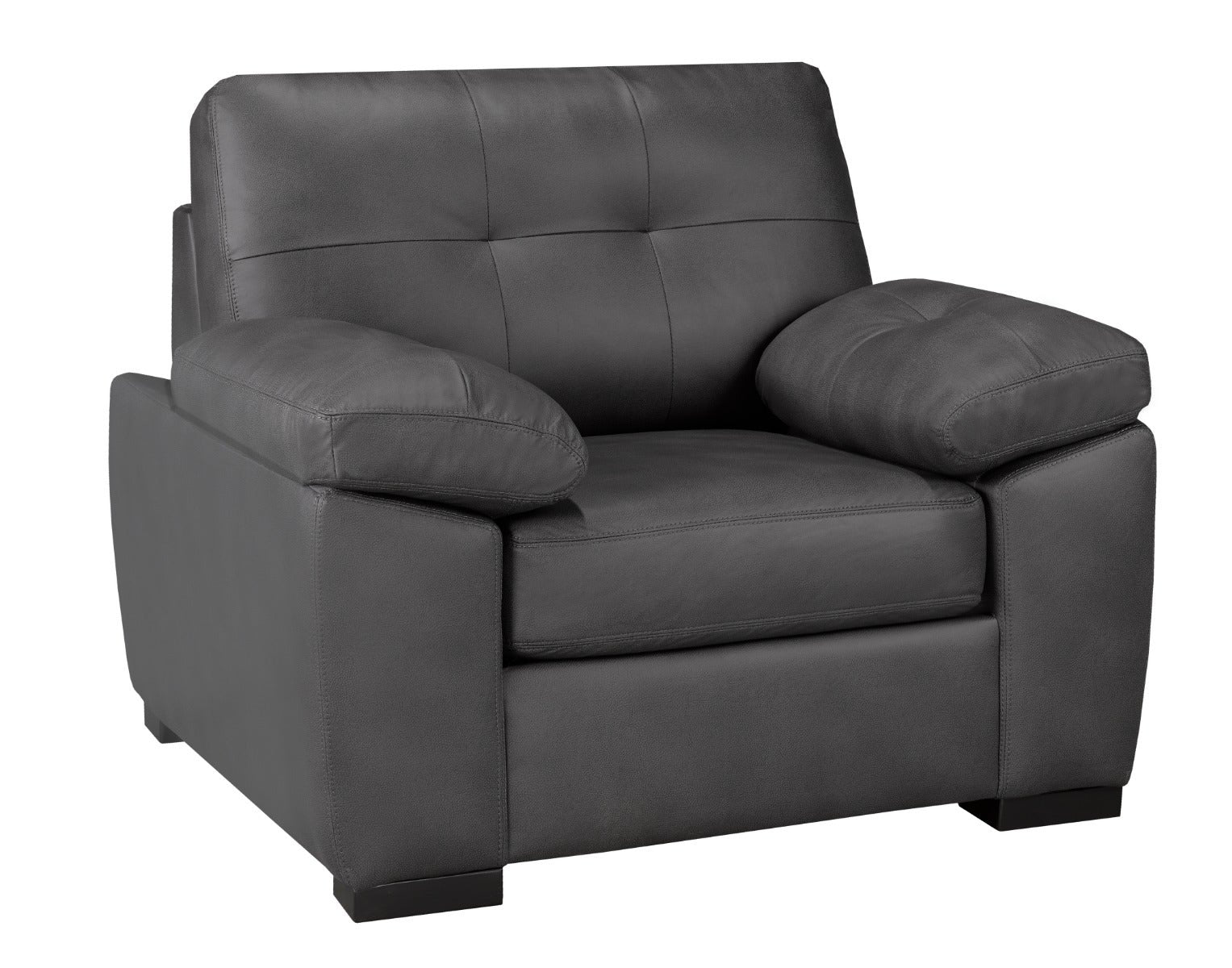 Canadian Made Kalmar Leather Gel Charcoal Sofa Set 4392