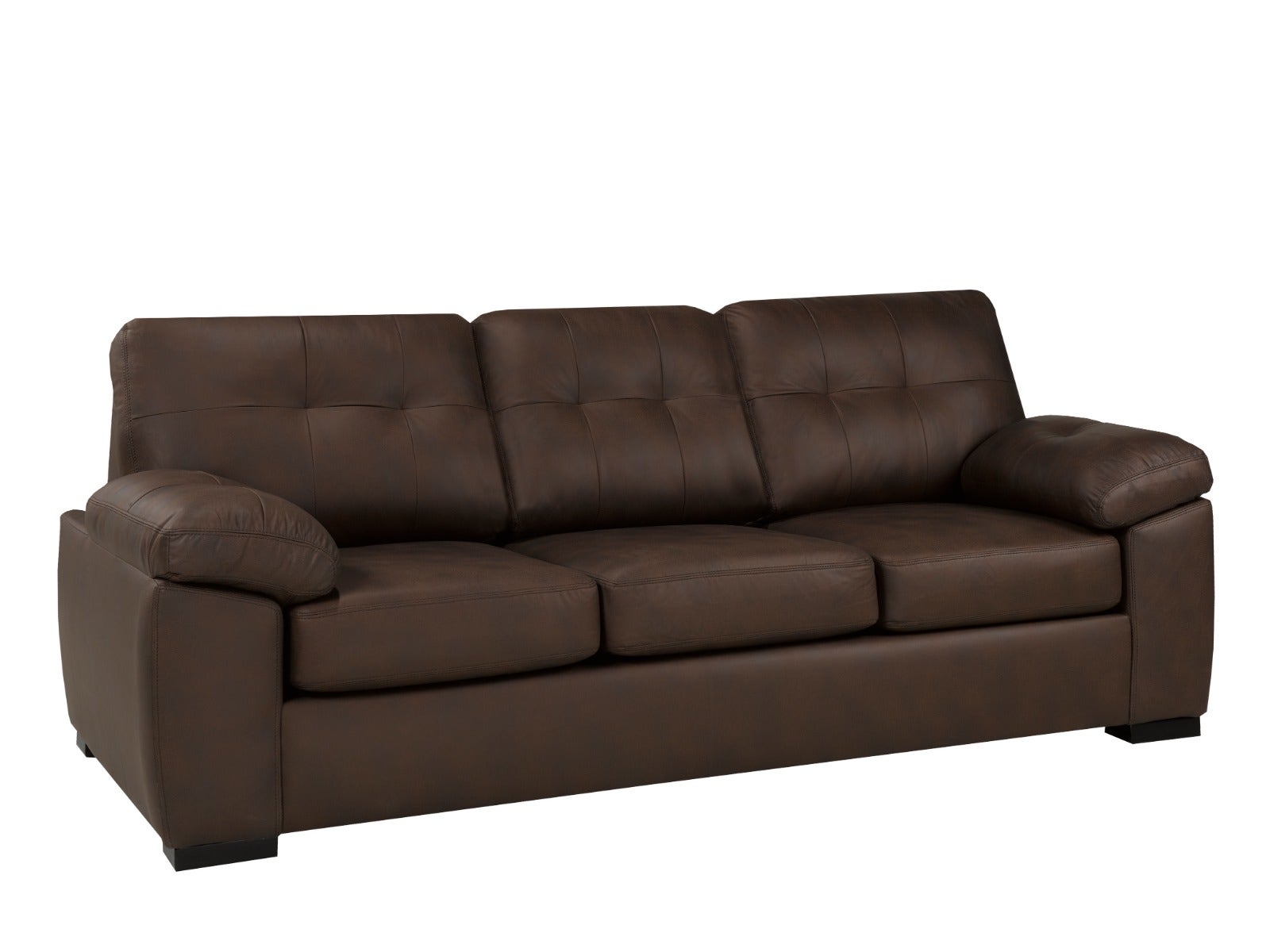 Canadian Made Kalmar Leather Gel Chocolate Sofa 4392