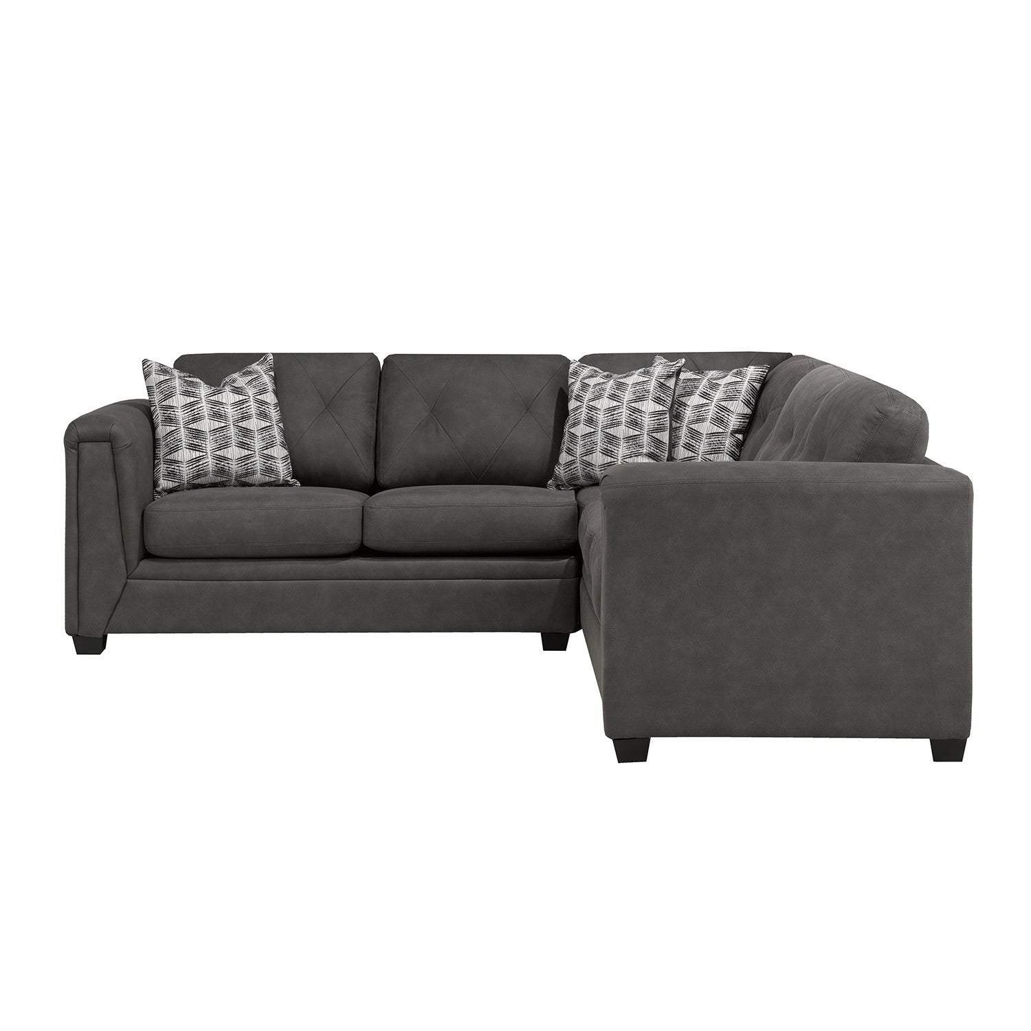 Ajax Canadian Made Sectional Sofa Charcoal 9822
