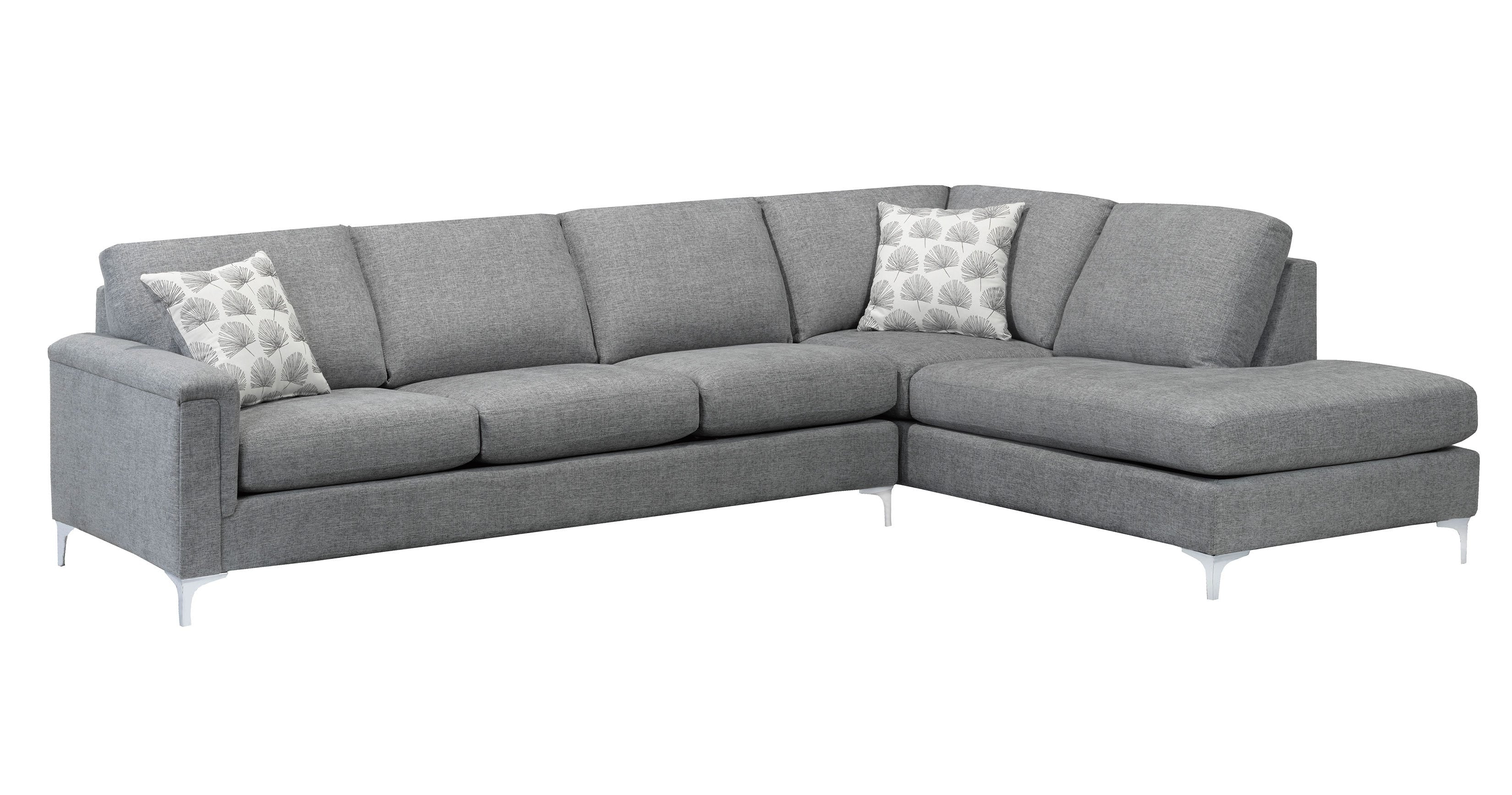 Canadian Made Hopkins Collection Fabric Sectional Sofa in Grey 9814