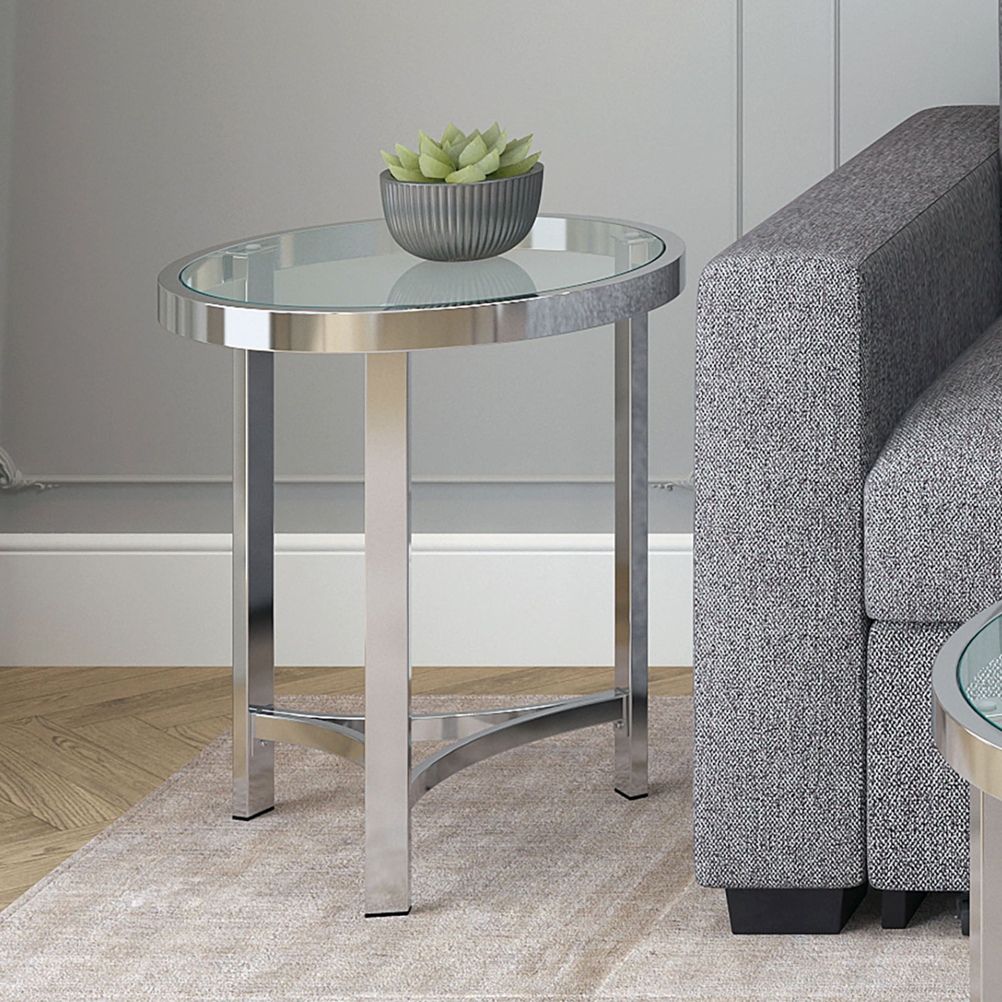 Strata Accent Table in Chrome 501-746