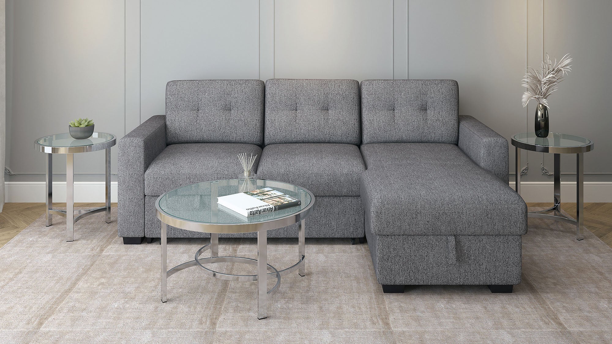 Strata Accent Table in Chrome 501-746