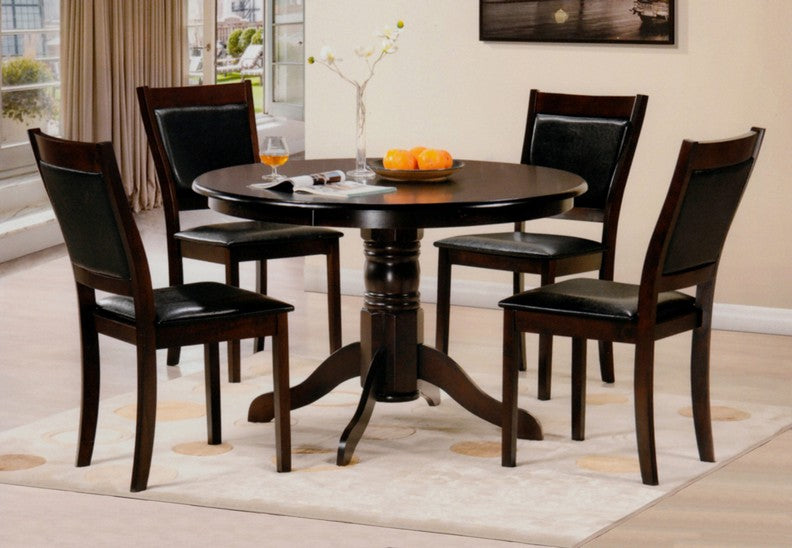 Espresso Wooden Dining Table With 4 Chairs 1060 C-1064