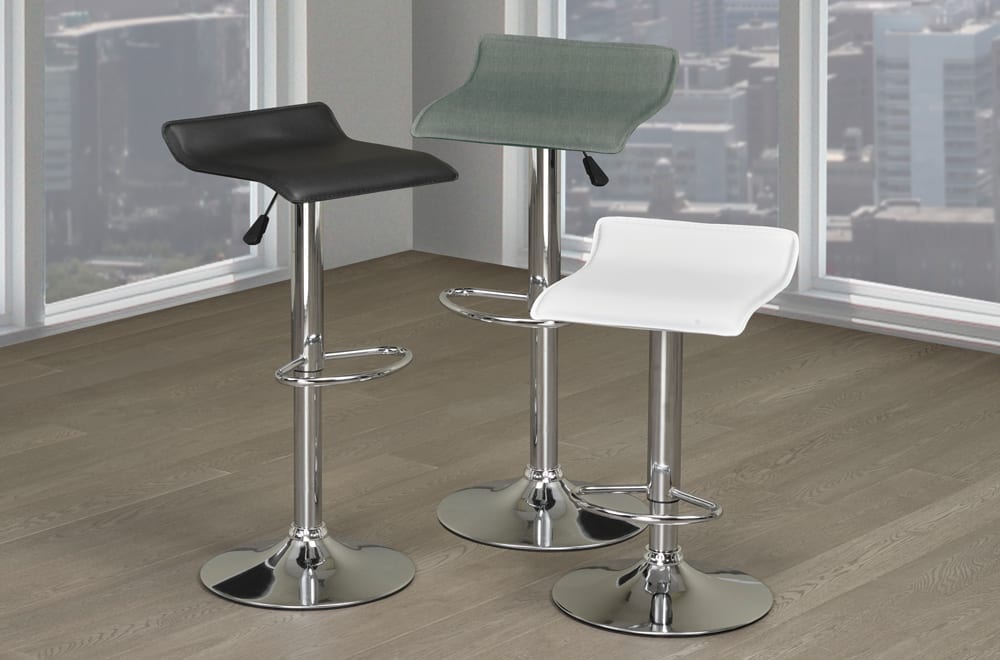 2 Piece Hydraulic Lift Bar Stools White 3275