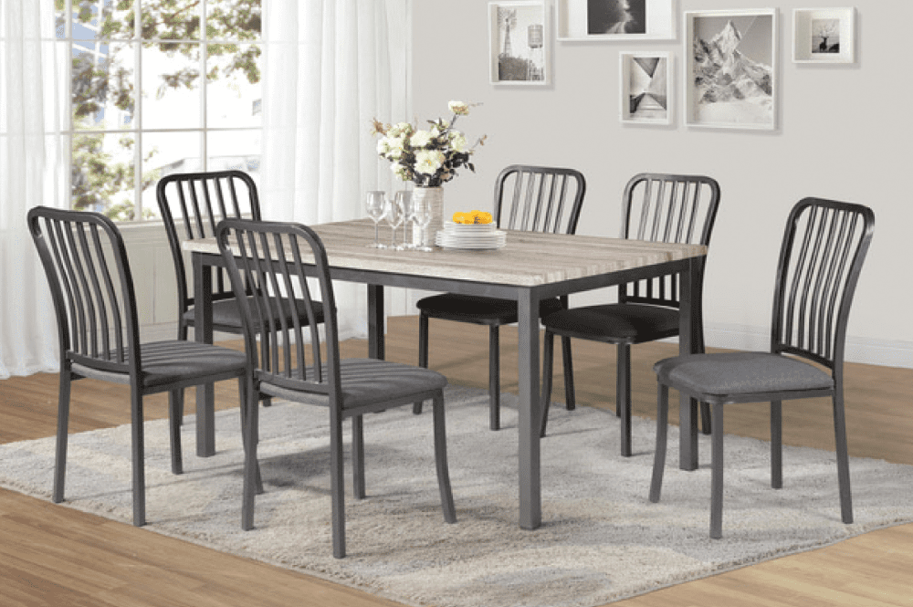 Rectangular Dining Table With 6 Chairs T 3722 / 3720
