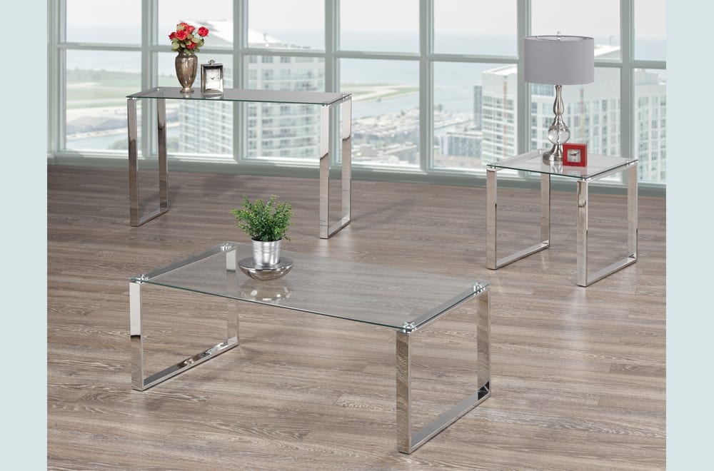 Rectangular Glass Coffee Table Set 5015