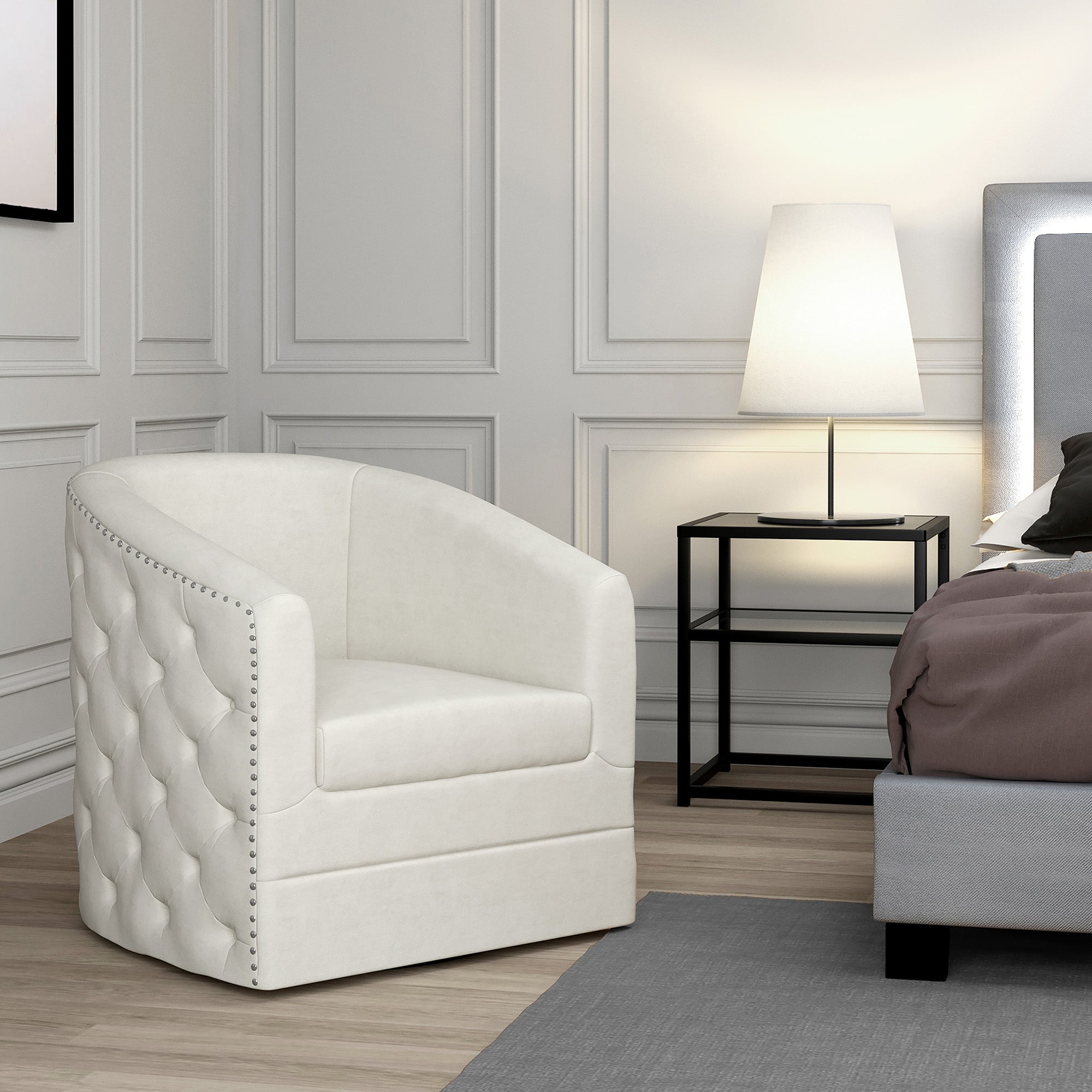 Velci Accent 360 Swivel Chair in Ivory 403-373IV