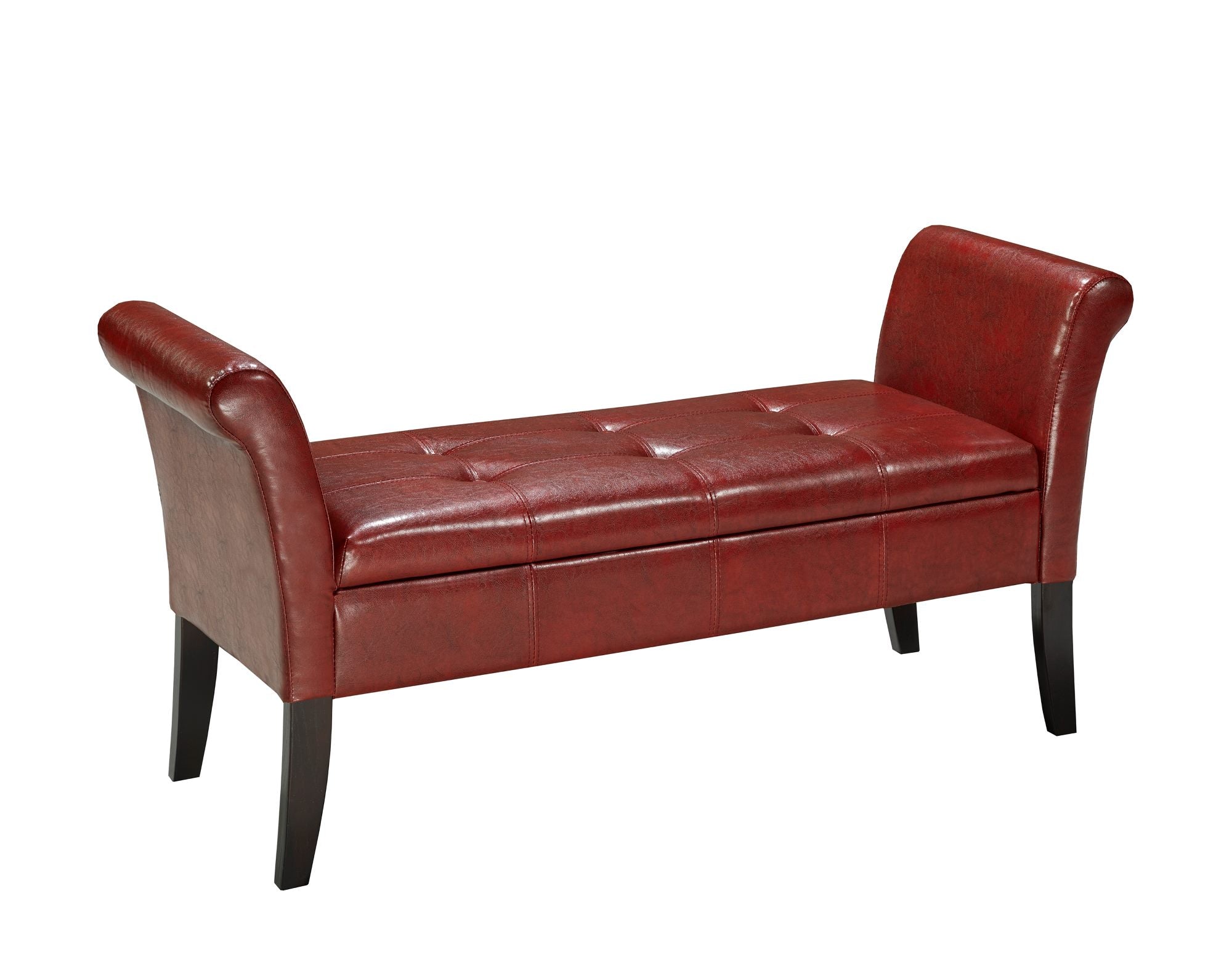 Red Accent Storage Bench 0819