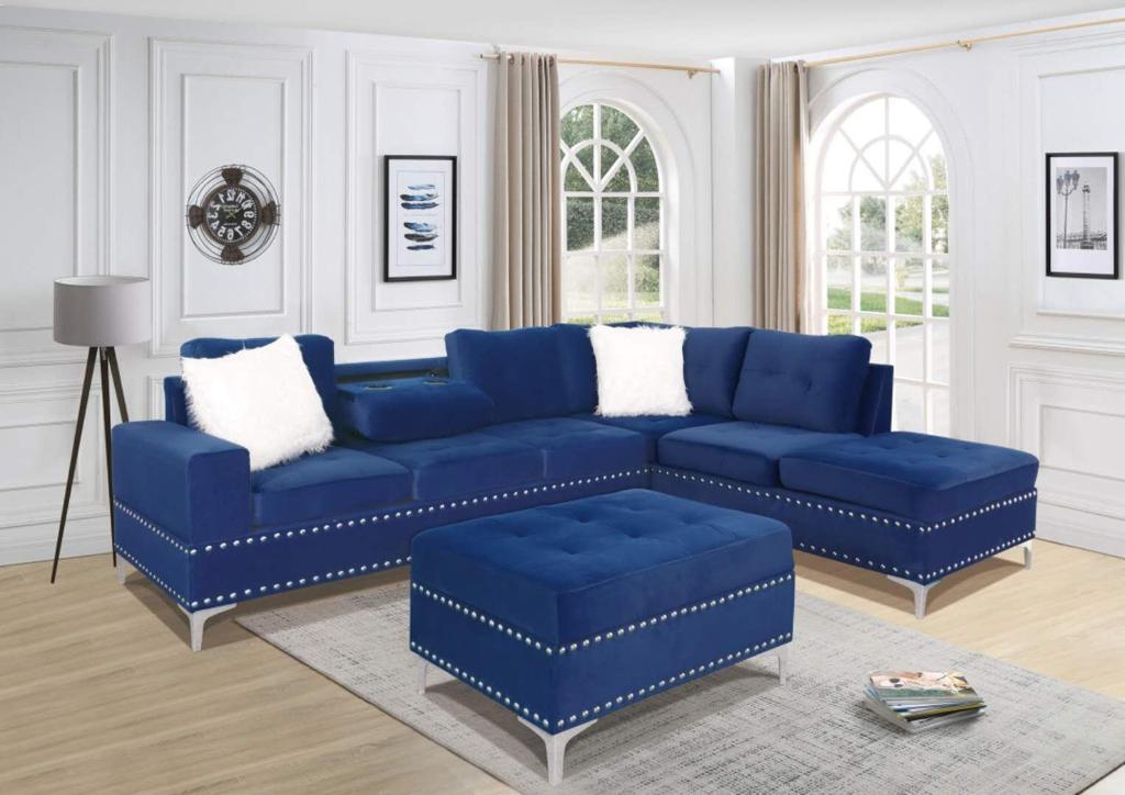 Ivy Sectional Sofa - Blue