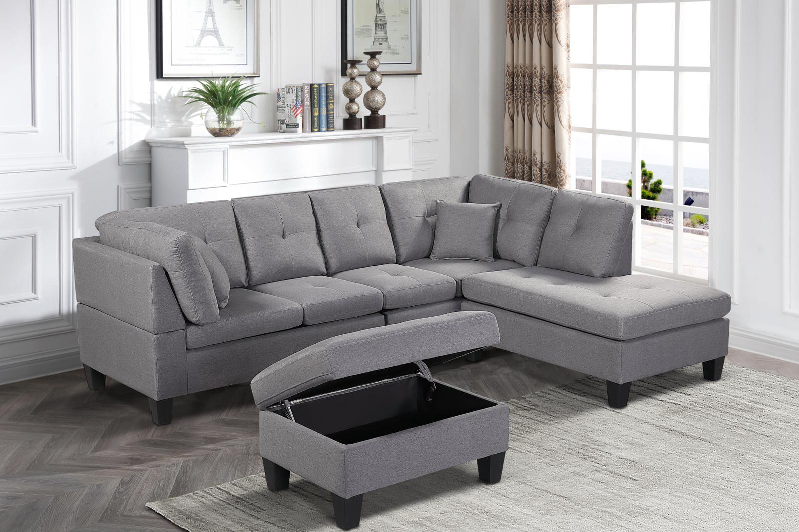 reversable sectional sofa grey 4