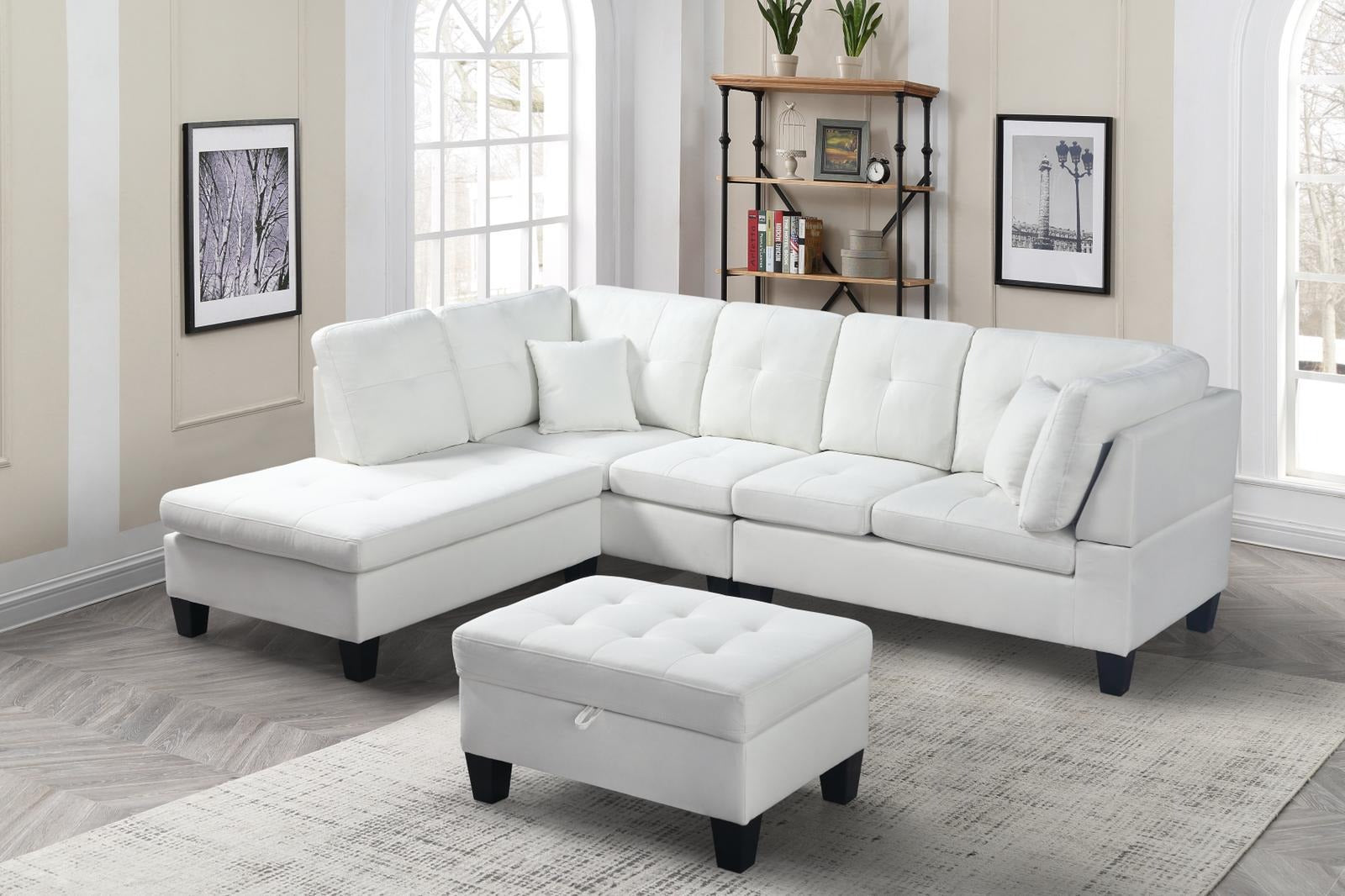 reversable sectional sofa cream