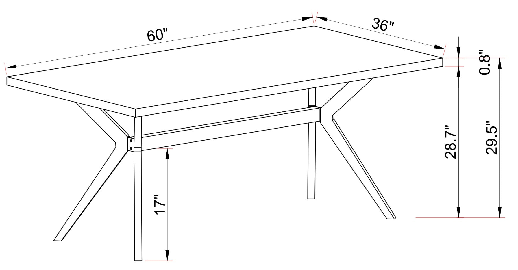 Celing Contemporary Styling Dining Table With Metal Legs XA-D655N