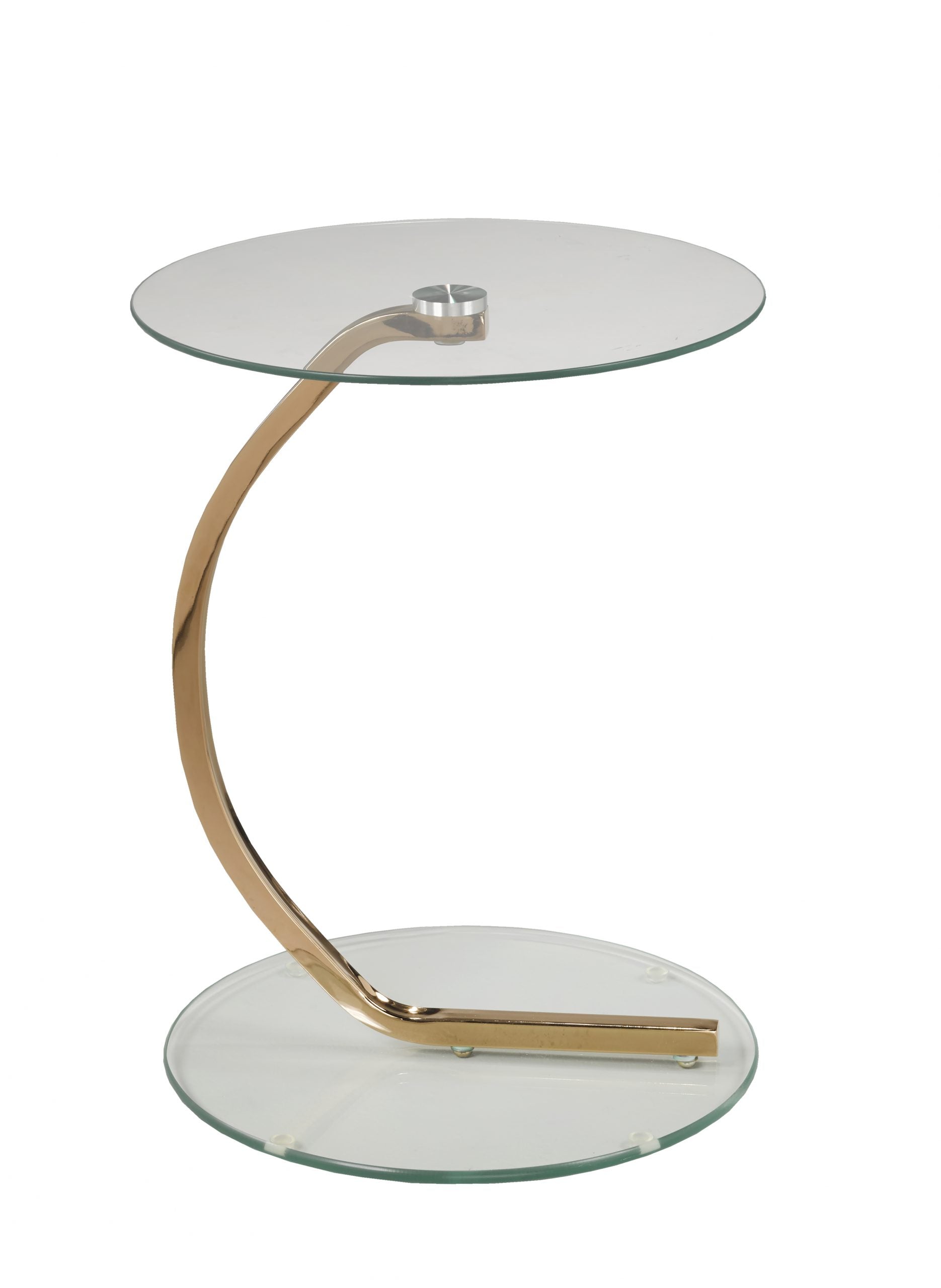 Rose Gold Tempered Glass Accent Table 105-60