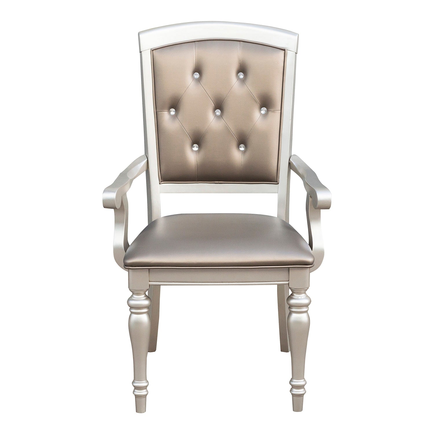Silver dining arm chair