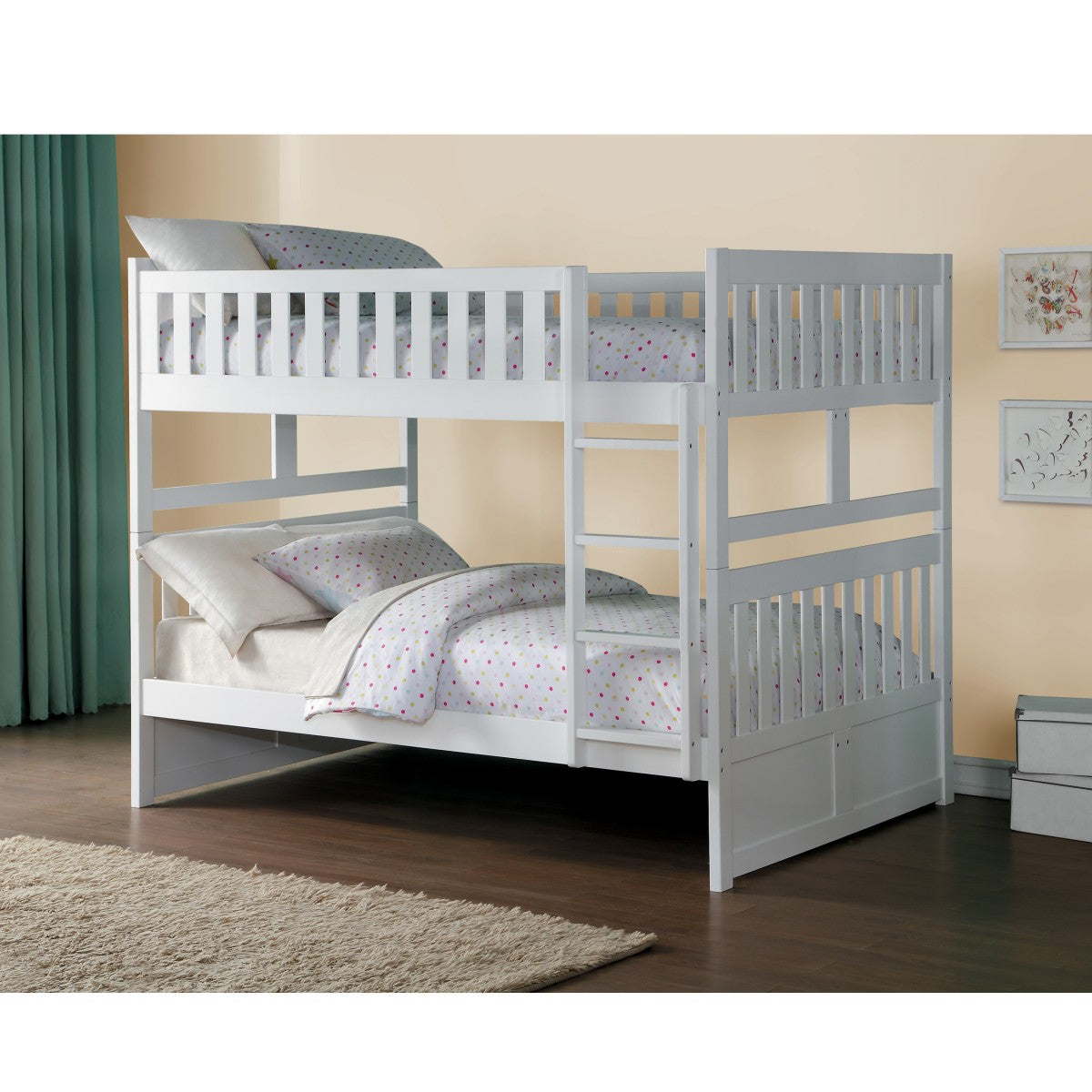 White Galen Full Bunk Bed B2053FFW