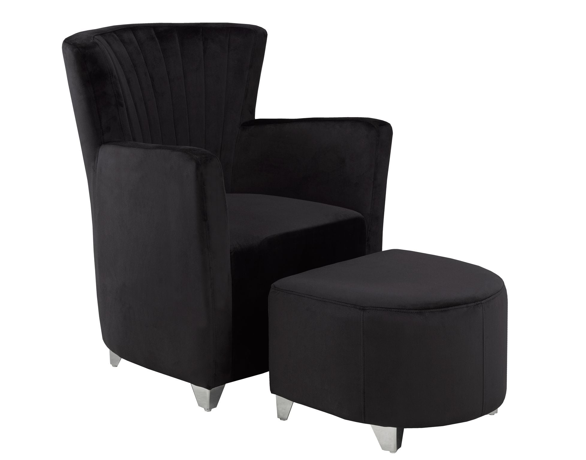 Relax Black Chair with Ottoman - 0711 BLK