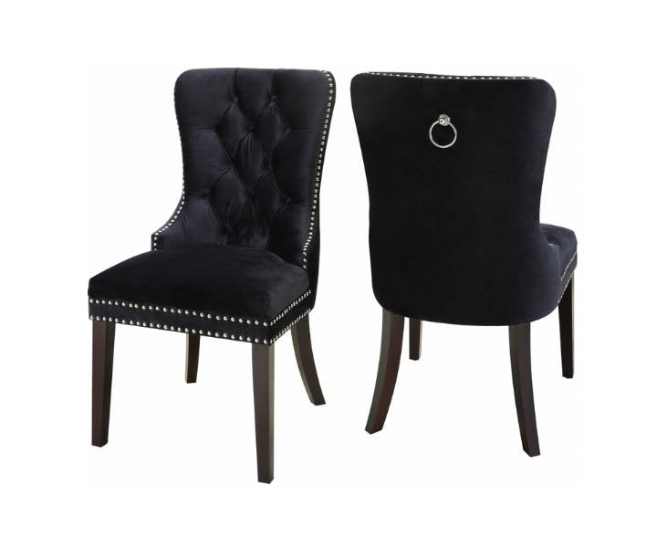 2 Piece Black Dining Chair C-1221
