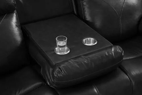 Black Genuine Leather/Match Power Recliner IF-8020