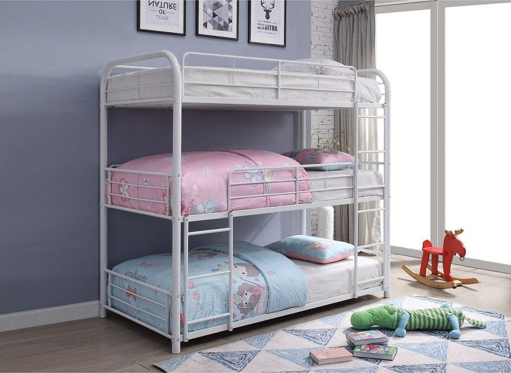 White Metal Triple Bunk Bed IF 505