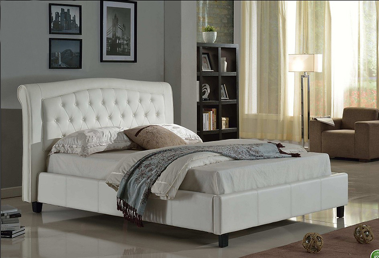 White PU Bed King 192-W