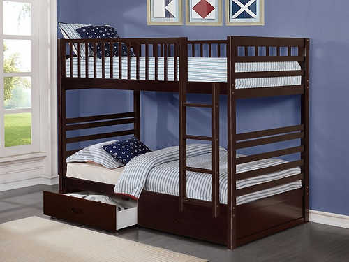 Single/Single Espresso Wooden Bunk Bed B 110E
