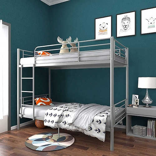 Grey Single / Single Metal Bunk Bed - 542-G
