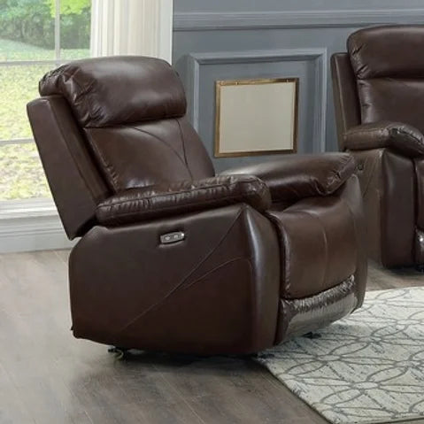 Brown Genuine Leather/Match  Power Recliner Collection IF-8019