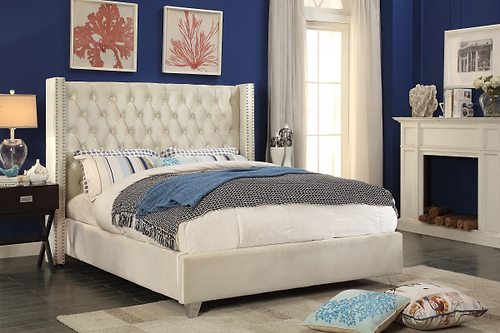 Creme Velvet Bed IF 5892