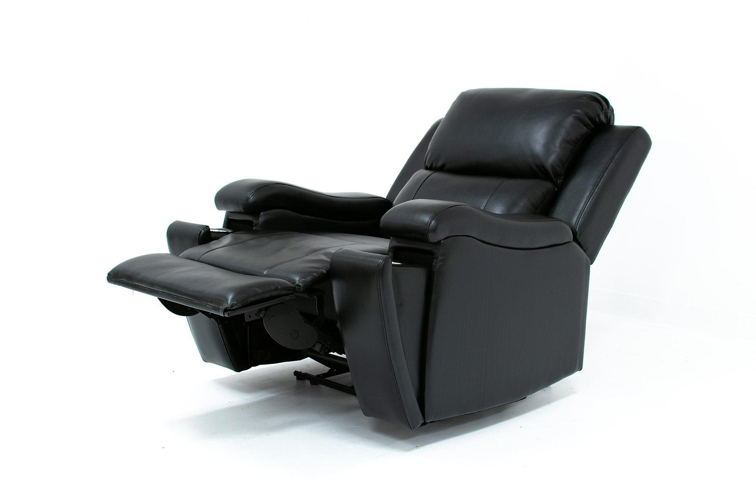 Black Leather Gel Power Recliner Sofa Set 8032
