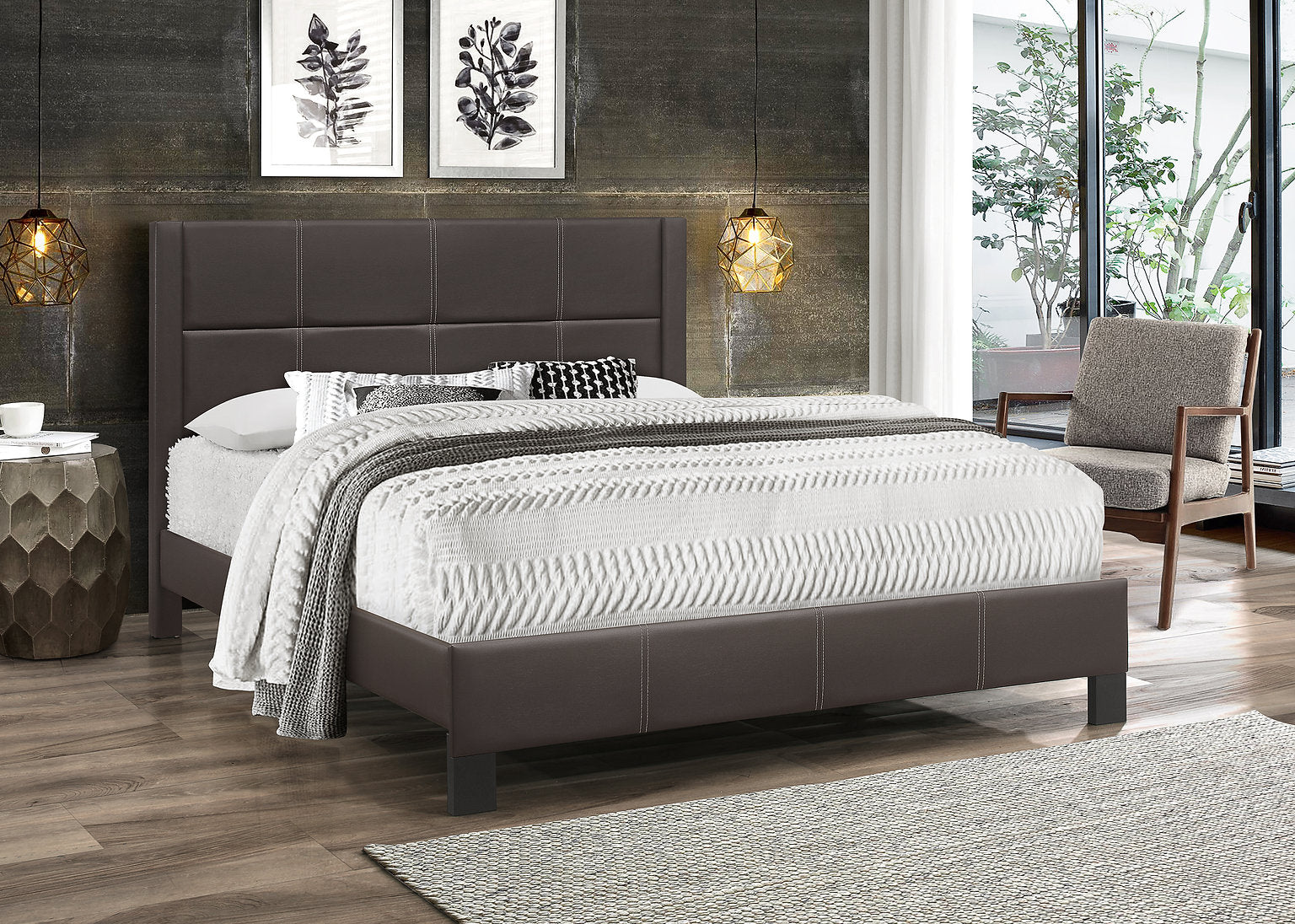 Brown PU Bed IF 5352