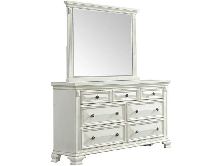 Calloway Panel Bedroom Set in White - 6 PCS
