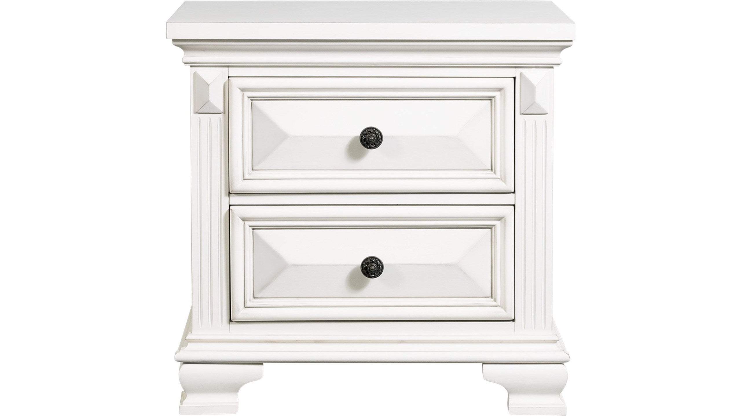 Calloway Panel Bedroom Set in White - 6 PCS