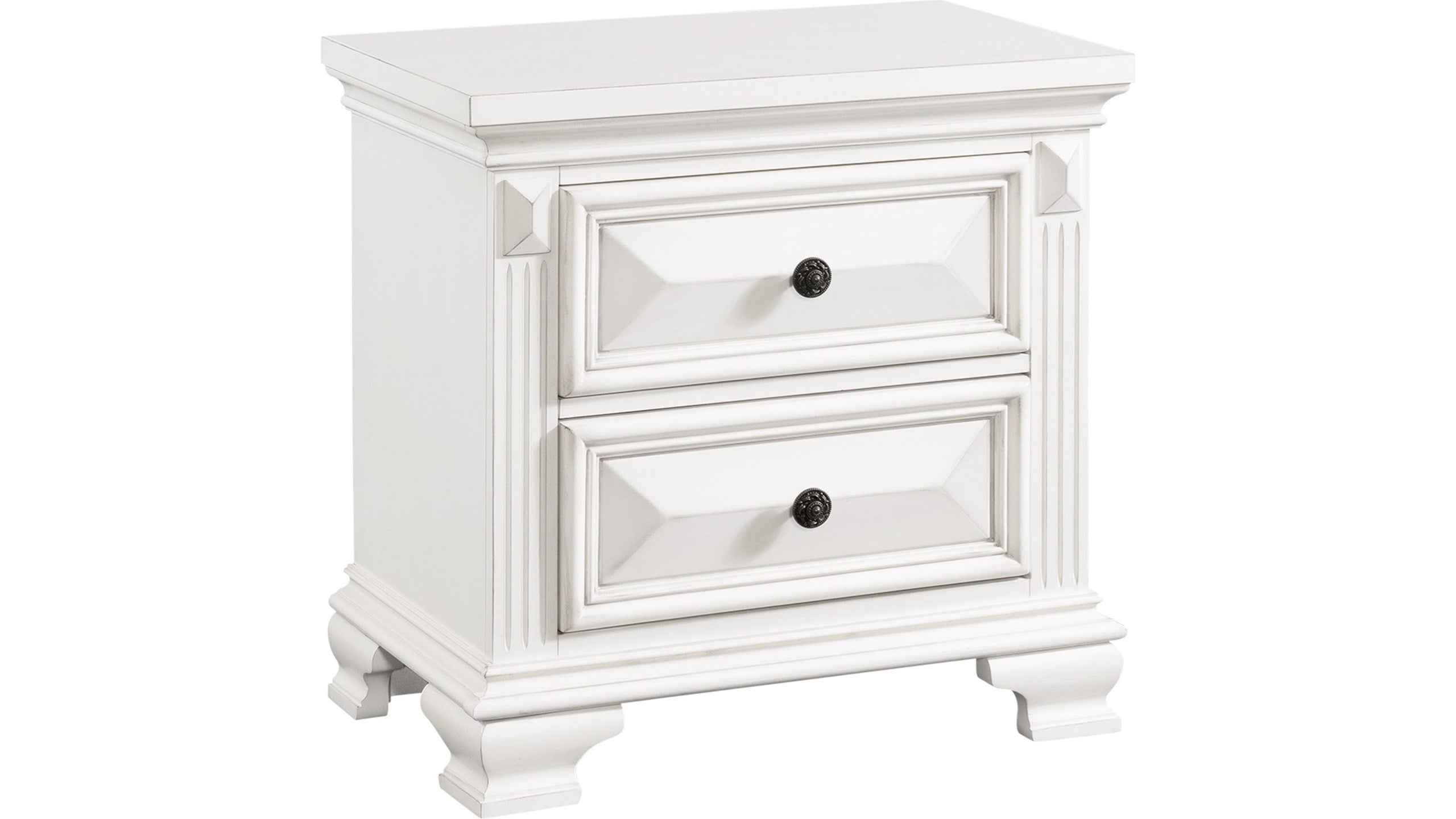 Calloway Panel Bedroom Set in White - 6 PCS