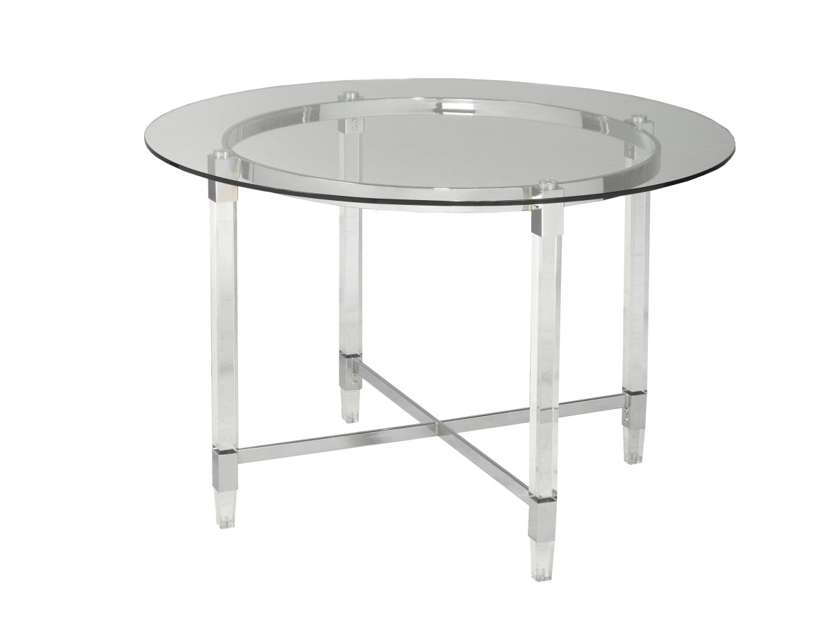 Round Chrome Dining Table With Acrylic Legs 61533-T