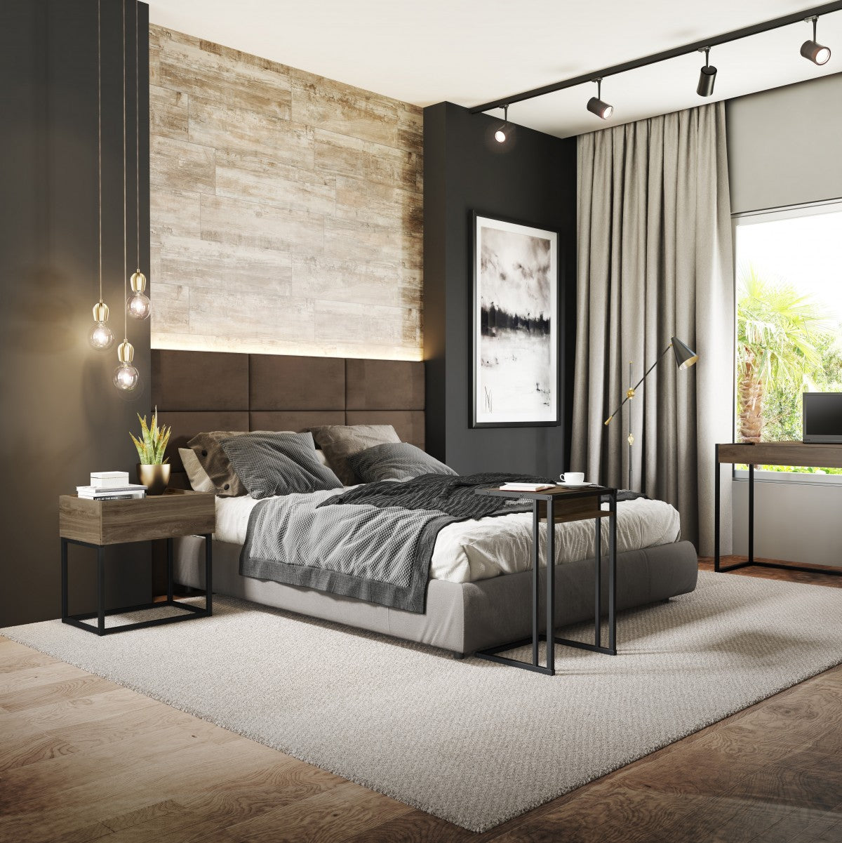 Black Matte Night Stand 1343