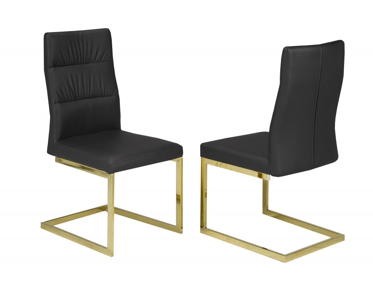 Black Dining Chair Set Of 2 C-1175BK GOL