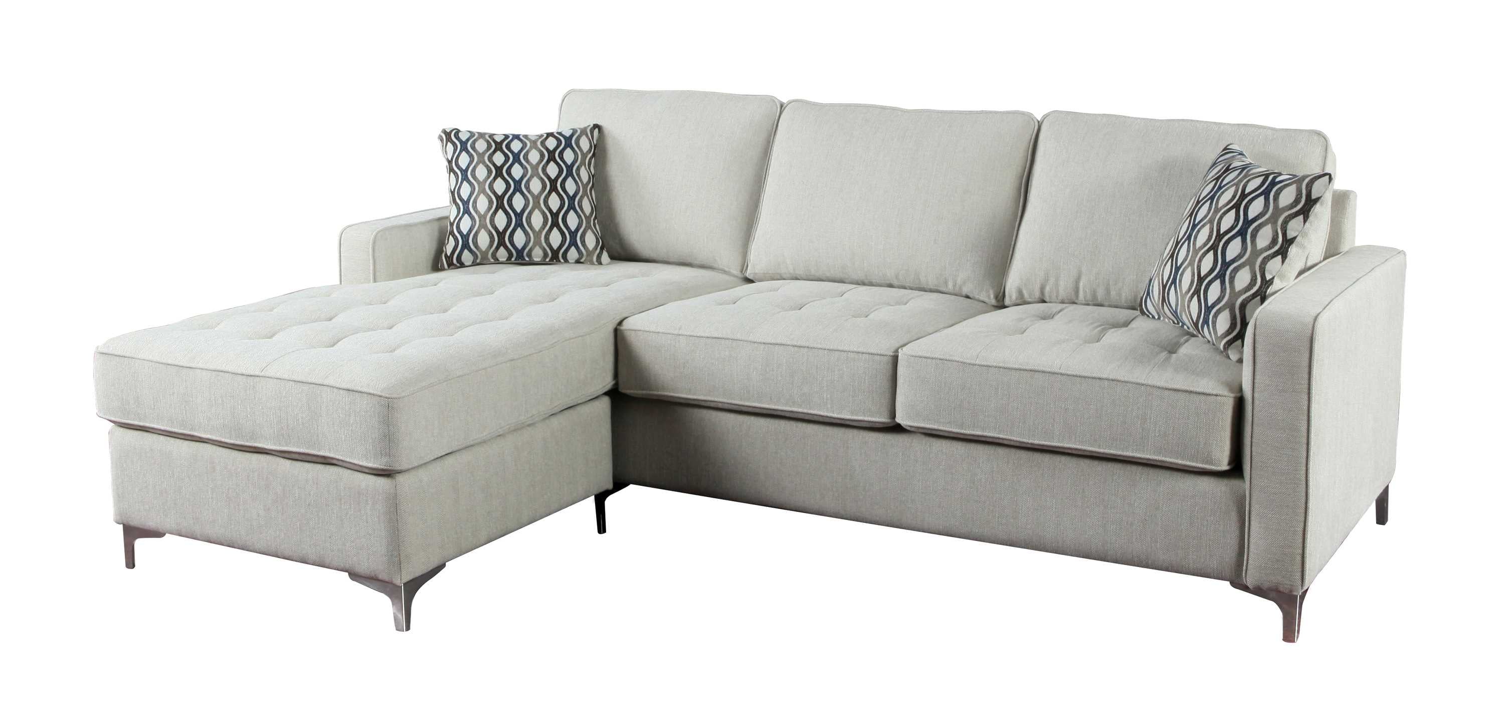 Hudson Reversible Sectional Sofa - Platinam Grey Fabric 9049PLT