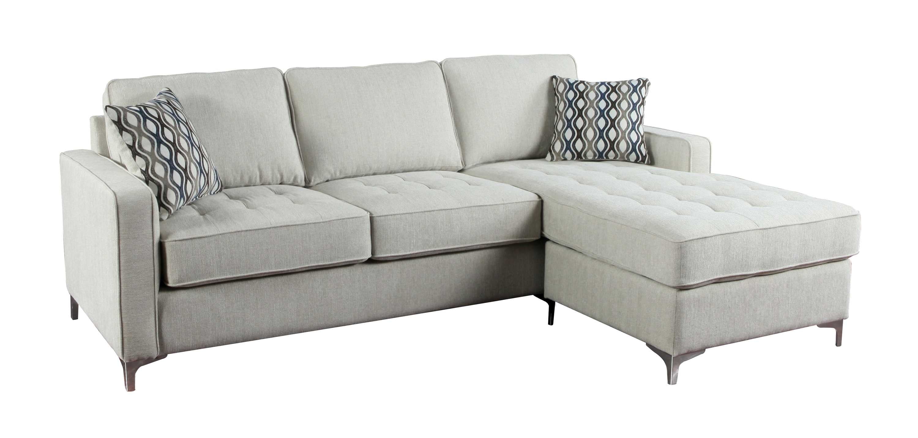Hudson Reversible Sectional Sofa - Platinam Grey Fabric 9049PLT