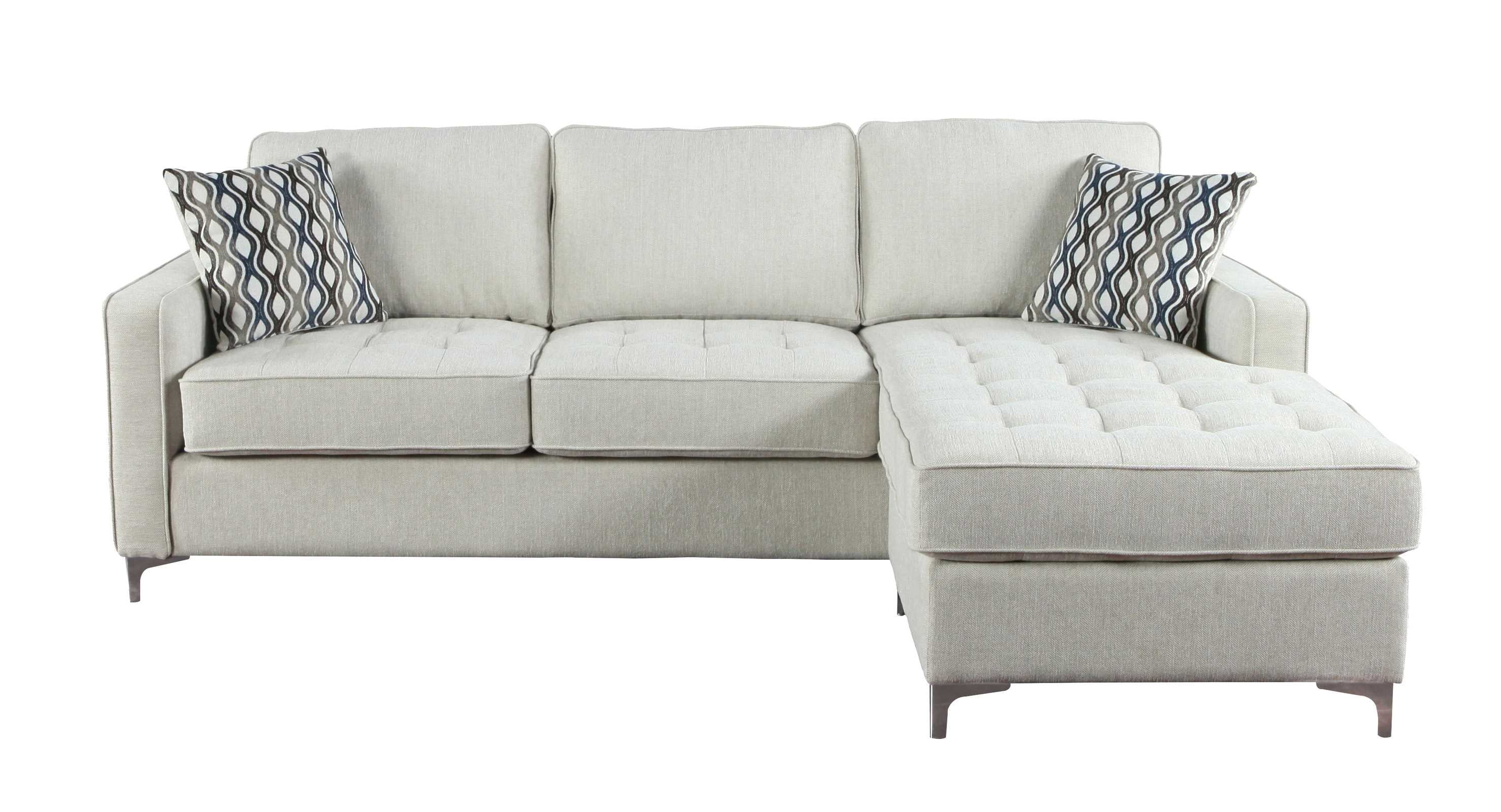 Hudson Reversible Sectional Sofa - Platinam Grey Fabric 9049PLT