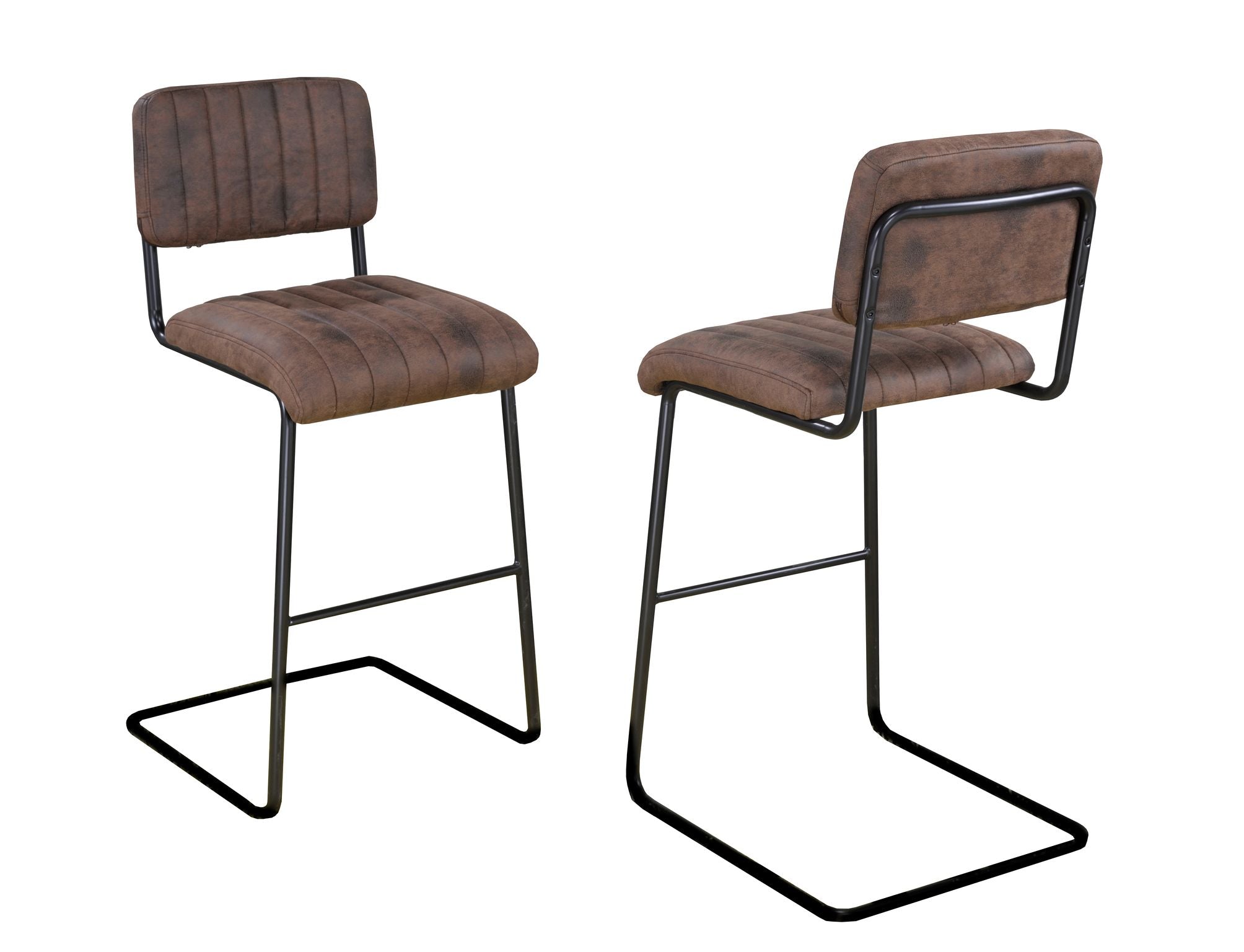 2 PC Brown Stitch - Striped Counter Stool HY-80013H-T-26