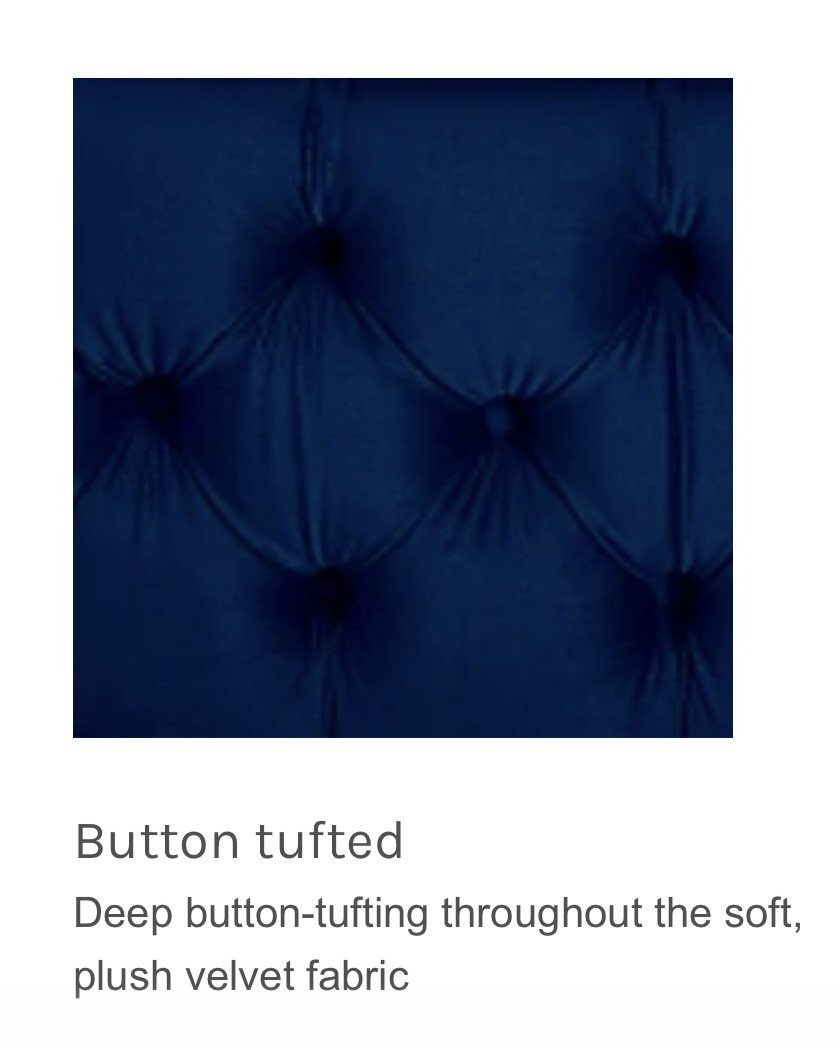 Hazel Blue Velvet Round Storage Bed 423